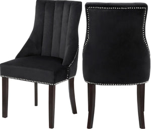 Tiffany Dining Chair In Black Velvet