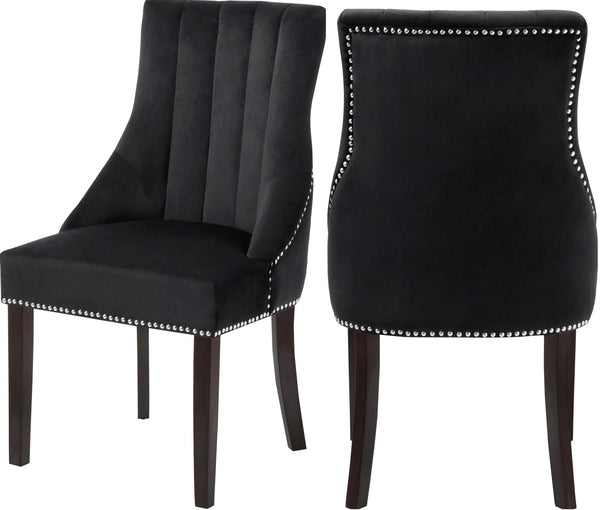 Tiffany Dining Chair In Black Velvet