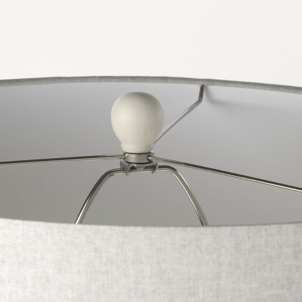 Cato 20.0L x 20.0W x 33.5H Cream Base W/White Shade Table Lamp