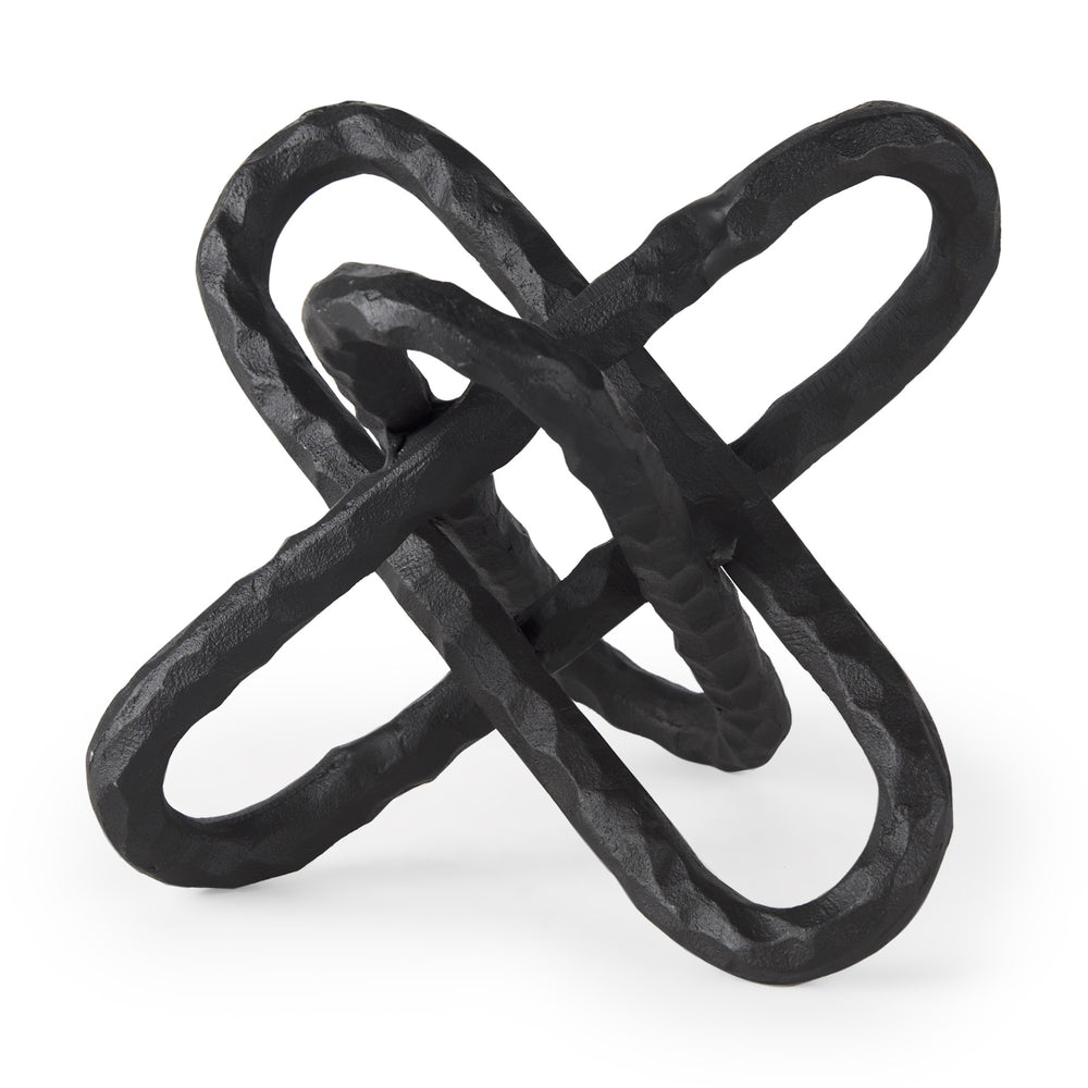 Wilhelm II (Large) 10L x 10W Black Metal Link Decor Object