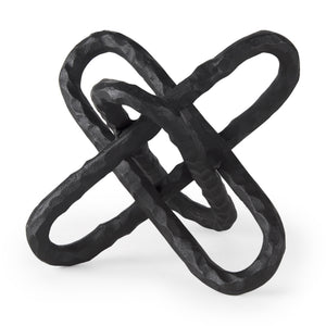 Wilhelm II (Large) 10L x 10W Black Metal Link Decor Object