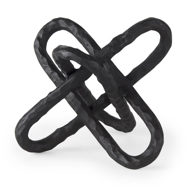 Wilhelm II (Large) 10L x 10W Black Metal Link Decor Object
