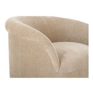 Thora Lounge Chair in Beige Velvet Upholstery