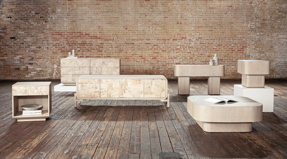 Blanco End Table In Bleached Burl