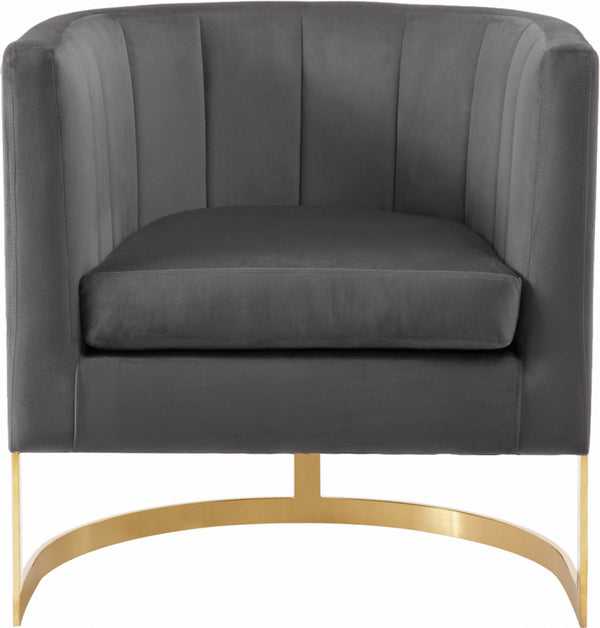 Dallas Accent Chair In Grey Velvet
