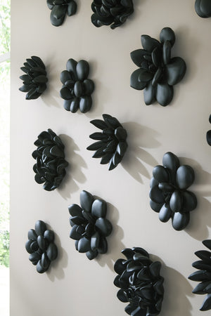 Laui Succulent Wall Art, Smallooth Matte Black
