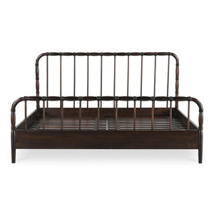 Vivian Queen Bed Dark Brown with Turned Detailing