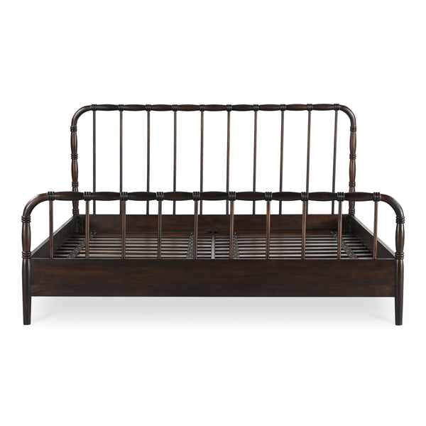 Vivian Queen Bed Dark Brown with Turned Detailing