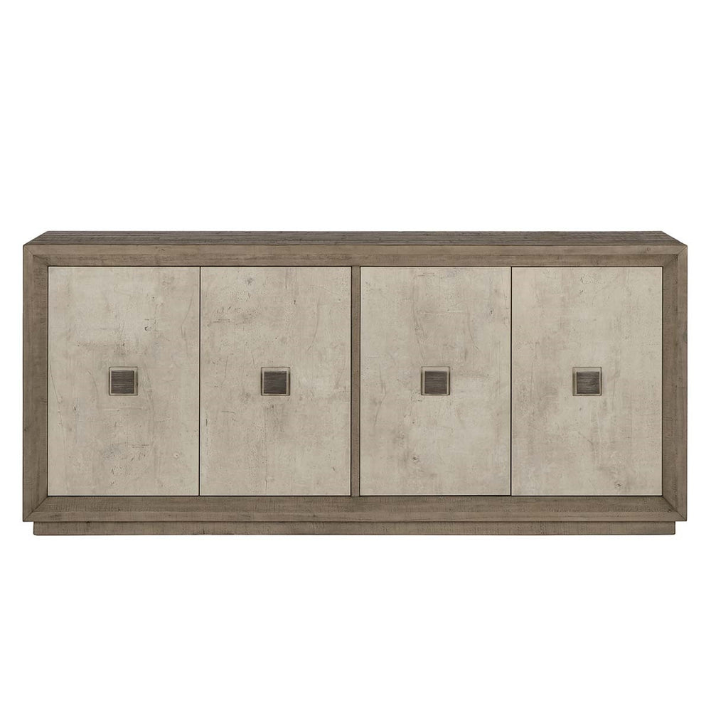 Denver Solid Wood 4Dr Cabinet - Distressed Gray/White