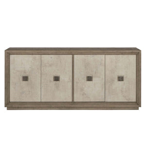 Denver Solid Wood 4Dr Cabinet - Distressed Gray/White