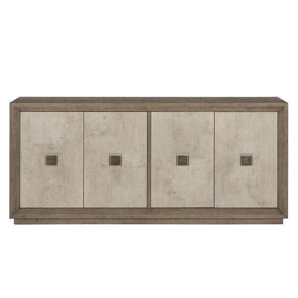 Denver Solid Wood 4Dr Cabinet - Distressed Gray/White
