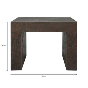 Evander Dining Stool in Rustic Brown Oak
