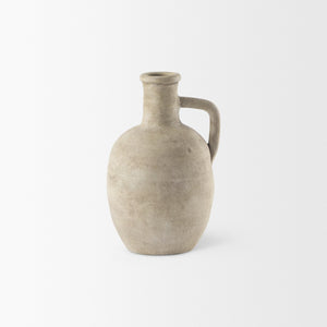 Zenni  5.3L x 5.3W x 9.3H Warm Beige Ceramic Vase