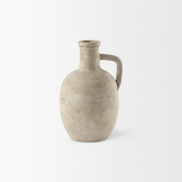 Zenni  5.3L x 5.3W x 9.3H Warm Beige Ceramic Vase