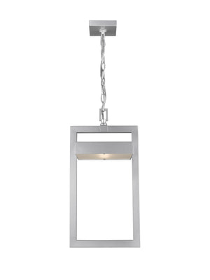 Luttrel 1 Light Outdoor Chain Mount Ceiling Fixture in Silver Finish