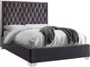 Priscilla King Bed In Grey Velvet