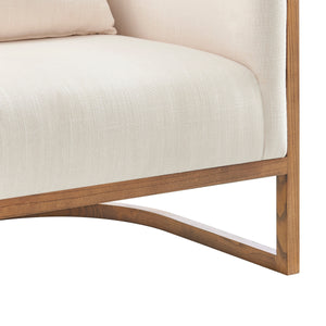 Velma Accent Arm Chair w/ Rattan, Shortbread/Natural