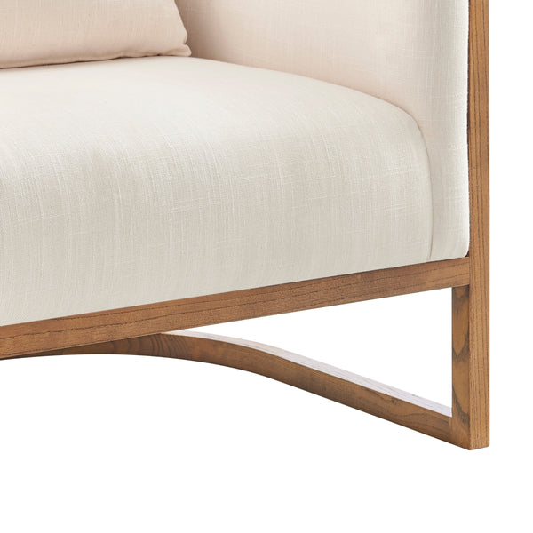 Velma Accent Arm Chair w/ Rattan, Shortbread/Natural