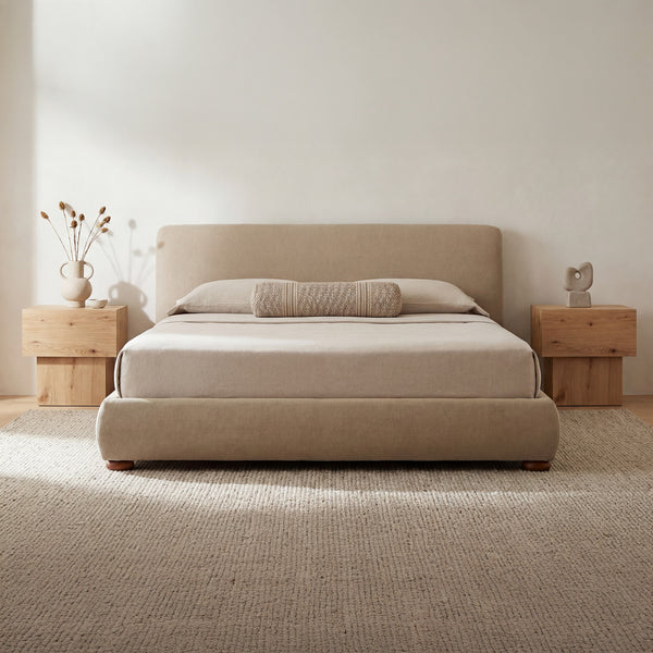 Moe's Beau Queen Storage Bed in Warm Beige