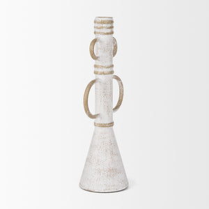 Ziva Large Distressed White Metal Sculptural Object