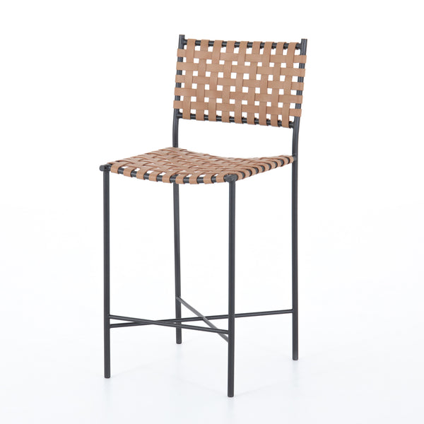 Garza Stool In Natural Leather In Counter