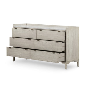Viggo 6 Drawer Dresser In Vintage White Oak