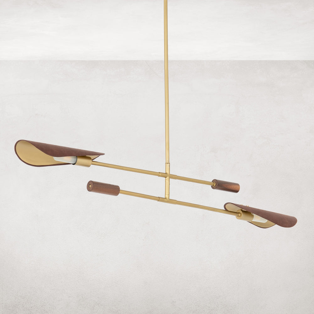 Astrid Double Pendant-D Brown Leather