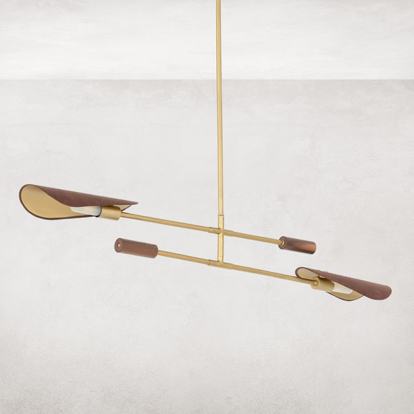 Astrid Double Pendant-D Brown Leather