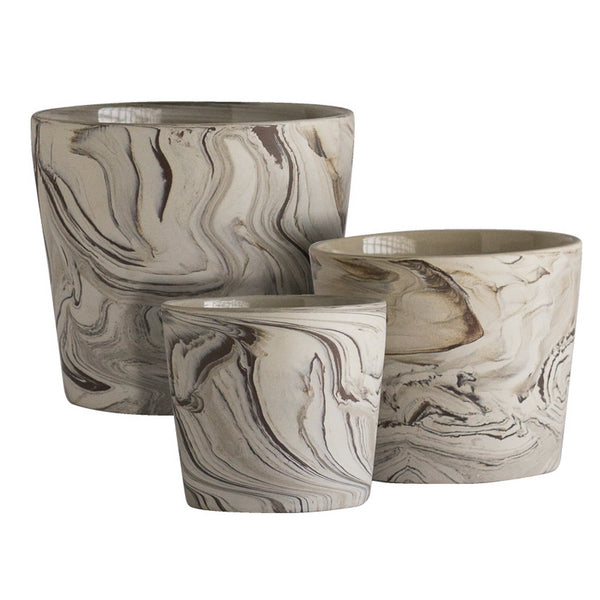 Agateware Cachepot, set/3