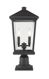 Beacon 2 Light Outdoor Pier Mounted Fixture in Black Finish
