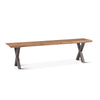 Bern 68" Bench, Smoke Acacia, Natural Steel