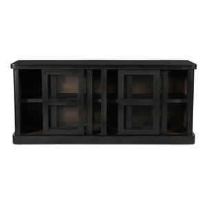 Mona Sideboard with Glass Doors in Black