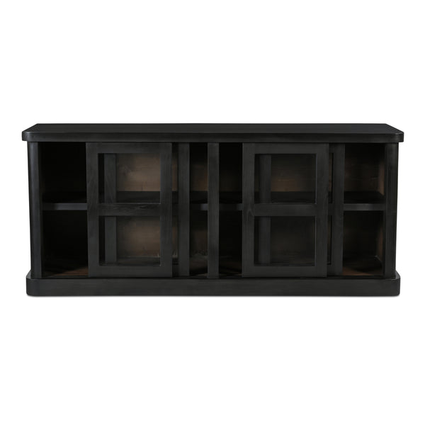 Mona Sideboard with Glass Doors in Black