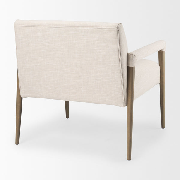Palisades Cream Upholstery w/ Solid Wood Accent Chair