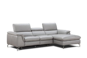 Tate Premium Leather Sectional in Right Hand Facing Chaise