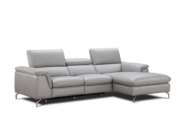 Tate Premium Leather Sectional in Right Hand Facing Chaise
