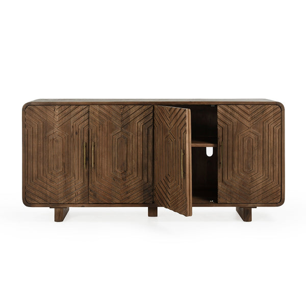Holmes Solid Wood 4Dr Buffet in Artisan Brown