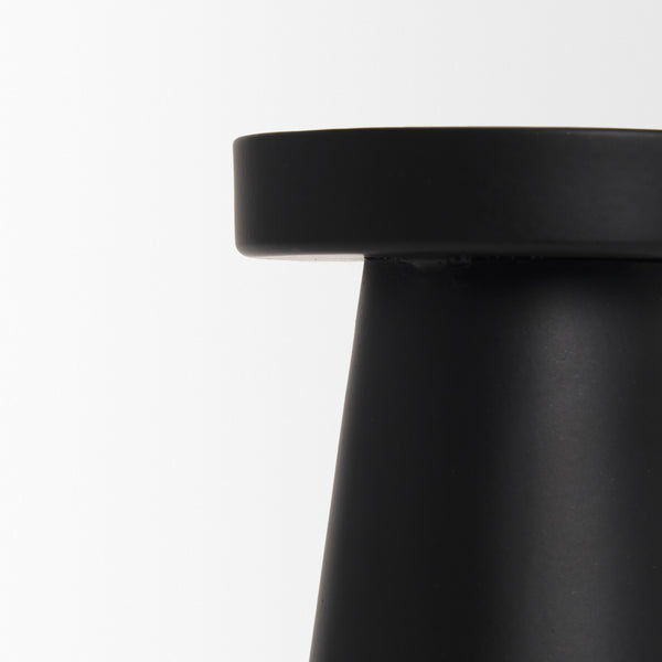 Quadir Medium Matte Black Metal Candle Holder
