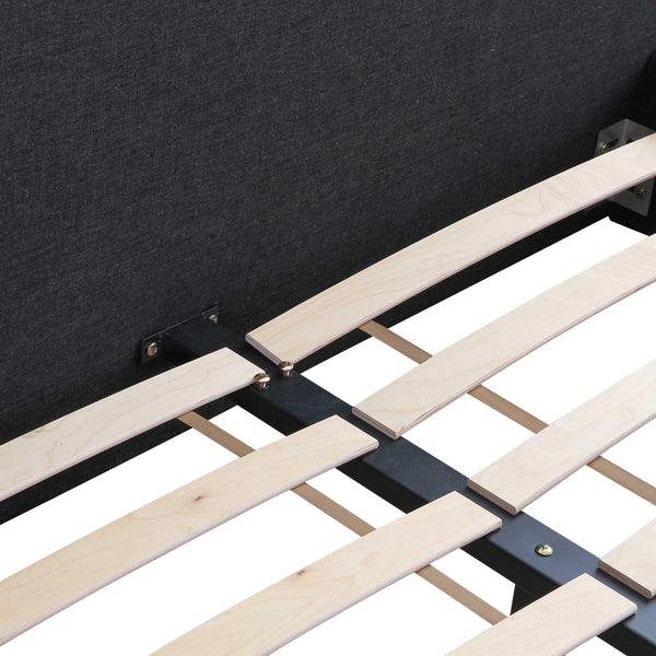Olafur Black Linen King Bed