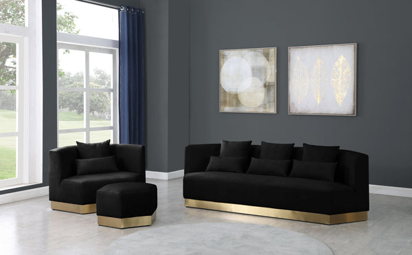 Dianna Ottoman In Black Velvet