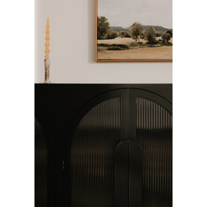 Salone Sideboard Black with Reeded Glass Doors