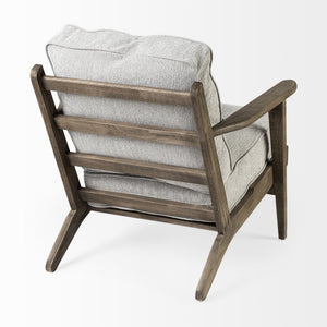 Olympus VI Frost Grey Fabric Wrapped Wooden Frame Accent Chair