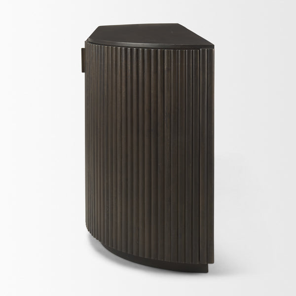 Terra 72L x 18W x 32H Dark Brown Wood Fluted Sideboard