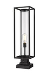 Dunbroch 1 Light Outdoor Pier Mounted Fixture in Black Finish