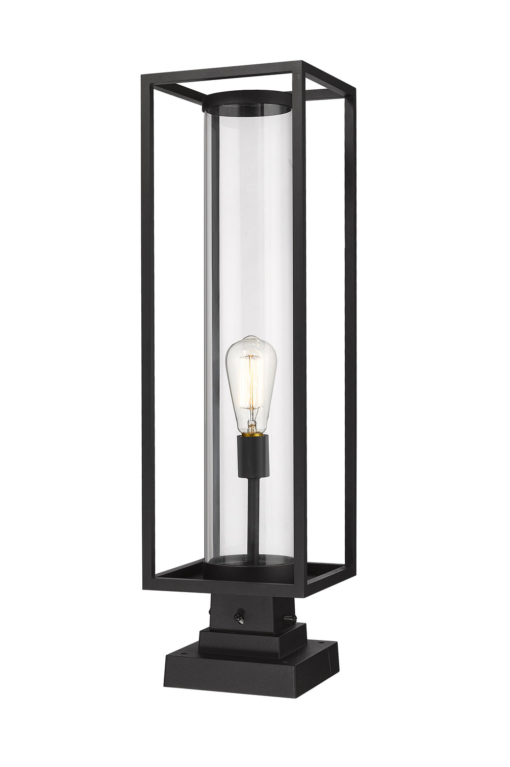 Dunbroch 1 Light Outdoor Pier Mounted Fixture in Black Finish