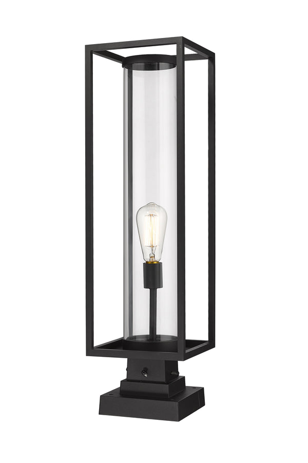 Dunbroch 1 Light Outdoor Pier Mounted Fixture in Black Finish