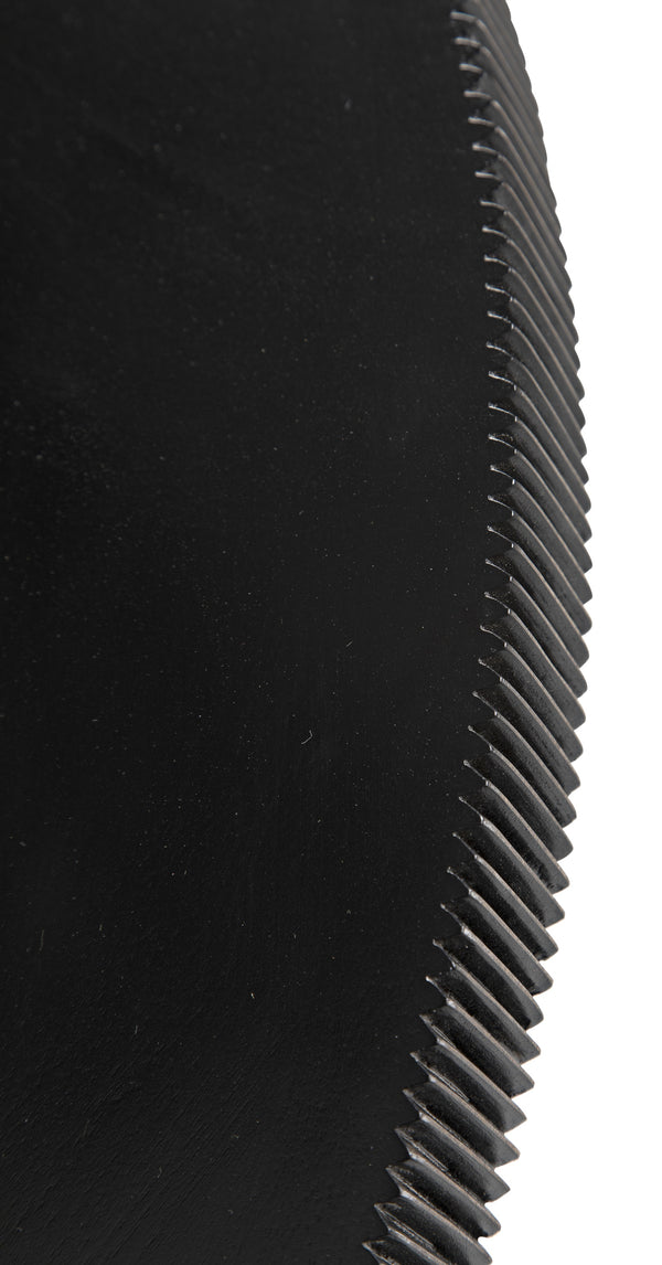 Portobello Dining Table, Hand Rubbed Black with Light Brown Trim