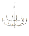 Balladier Chandelier In Hiroshi Gray & Contemporary Gold Leaf