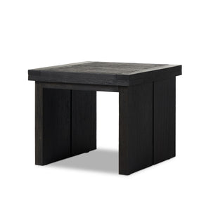 Warby End Table in Worn Black Oak