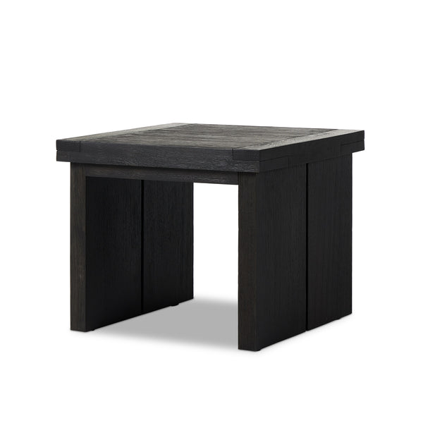 Warby End Table in Worn Black Oak